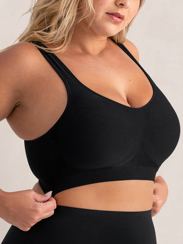  Customer reviews: SHAPERMINT Compression Wirefree Support Bra  for Women Small to Plus Size Everyday Wear Exercise and Offers Back Support  Black