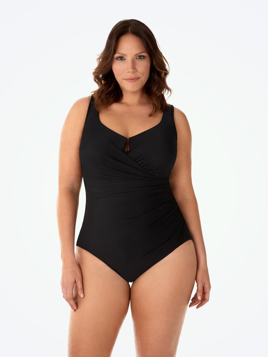 Shapermint Miraclesuit Swimwear Black / 16W Miraclesuit® Must Have 19 Escape One-Piece