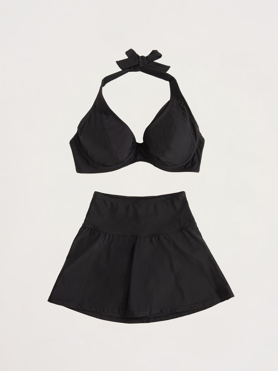 Bundle Shapermint Essentials - 1 Halter Bikini Top + 1 Swim Skirt